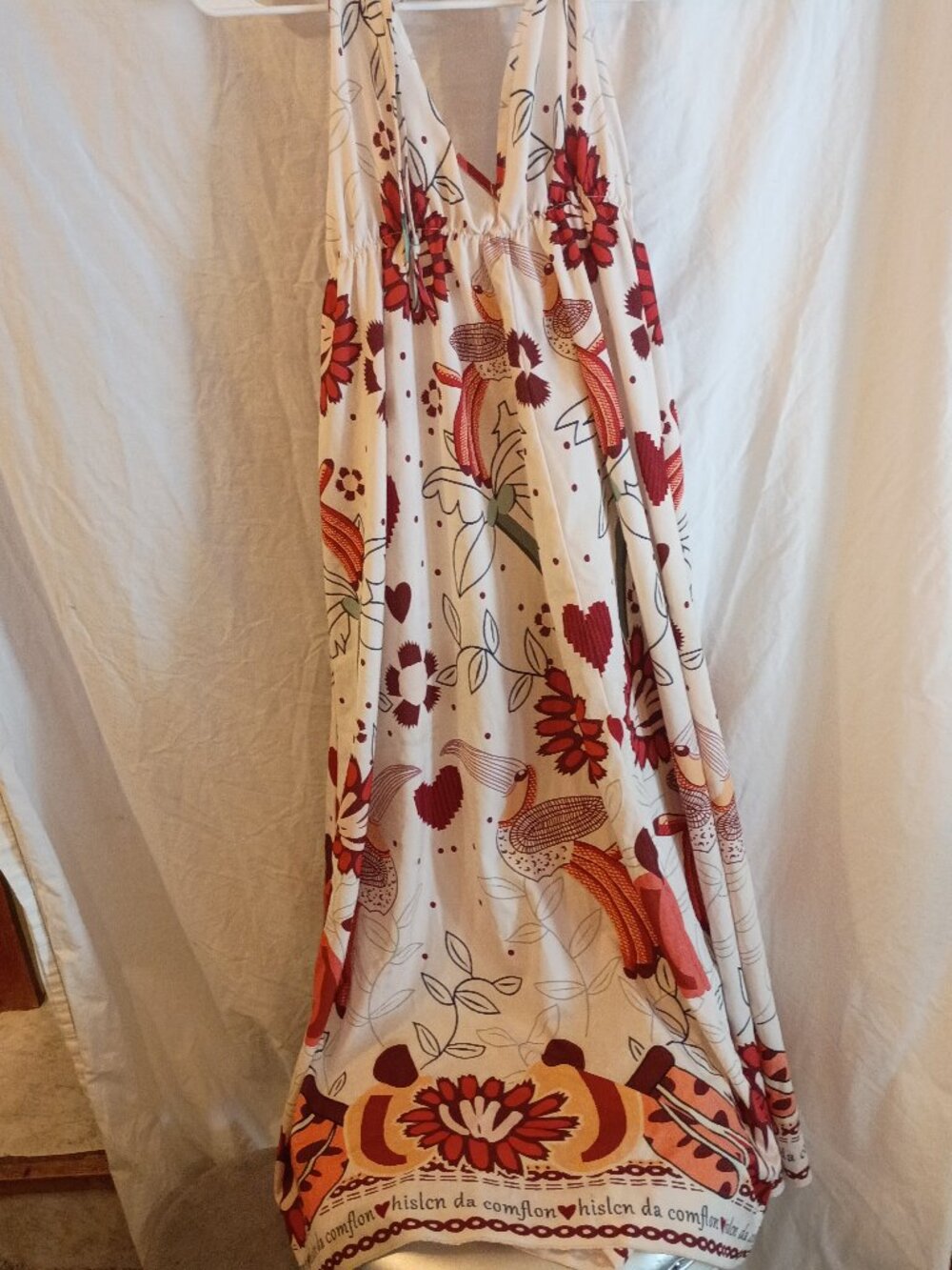 SHEIN Flirla Bohemian Style Printed Halter Top Beach Dress Women's Size Large - Picture 1 of 5
